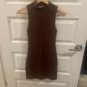 Aritzia Babaton Contour Chocolate Brown Mini Dress